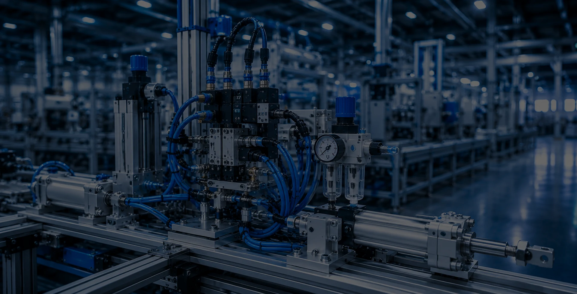Sangawar Pneumatics engineer assembling custom industrial solution — 25 years of pneumatic and hydraulic engineering expertise